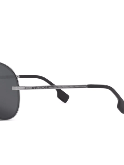 Shop Versace Pilot-frame Sunglasses In Grey