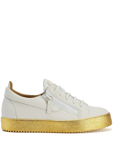 Shop Giuseppe Zanotti Frankie Low-top Sneakers In White