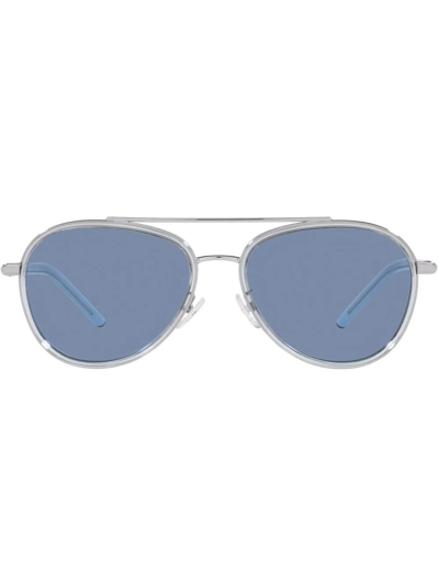 Shop Tory Burch Pilot-frame Sunglasses In Blue