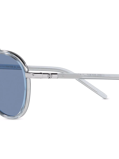 Shop Tory Burch Pilot-frame Sunglasses In Blue