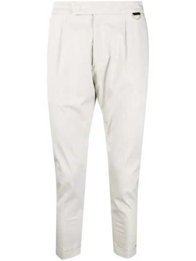 Shop Low Brand Cropped Tapered Trousers In Grau