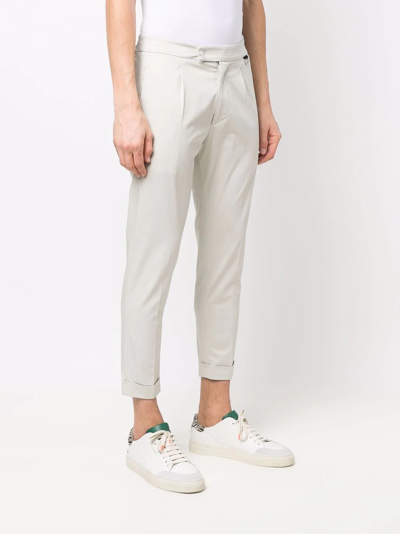 Shop Low Brand Cropped Tapered Trousers In Grau