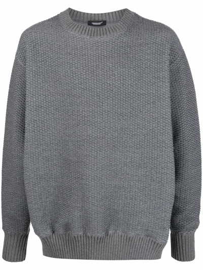 Shop Undercover Ribbed Crew-neck Jumper In Grau