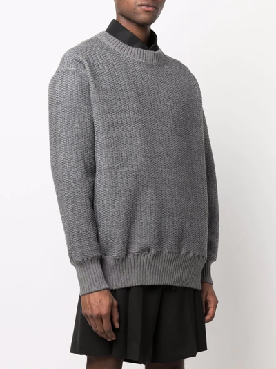 Undercover Ribbed Crew-neck Jumper In Grau