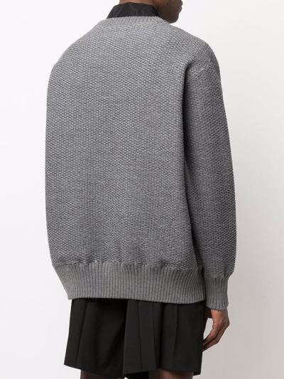 Shop Undercover Ribbed Crew-neck Jumper In Grau