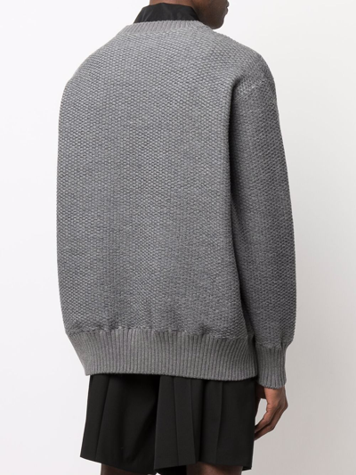 Undercover Ribbed Crew-neck Jumper In Grau