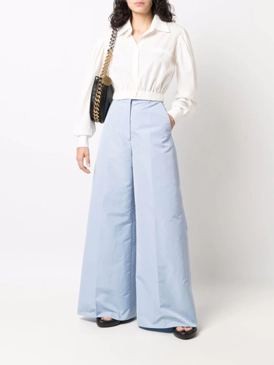 Shop Stella Mccartney High-waisted Wide-leg Trousers In Blau