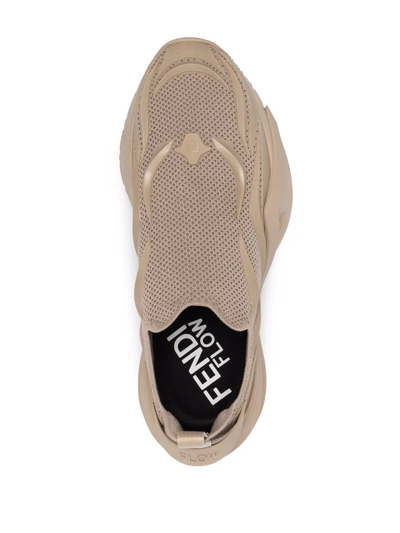 Shop Fendi Flow Slip-on Sneakers In Nude