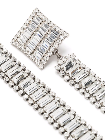 Shop Alessandra Rich Long Crystal-embellished Earrings In Silber