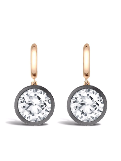 Pragnell 18kt Rose Gold And Silver Legacy Diamond Drop Earrings In Rosa