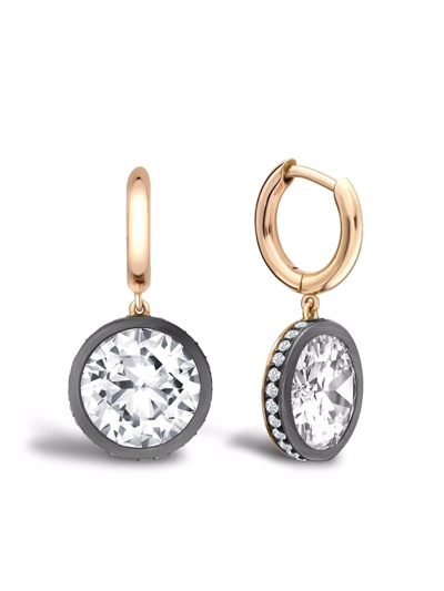 Pragnell 18kt Rose Gold And Silver Legacy Diamond Drop Earrings In Rosa