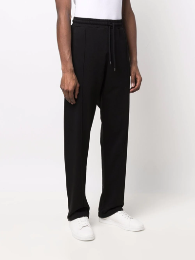 Shop 424 Logo-embroidered Cotton Track Pants In Schwarz