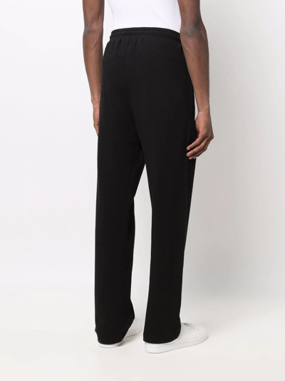 Shop 424 Logo-embroidered Cotton Track Pants In Schwarz