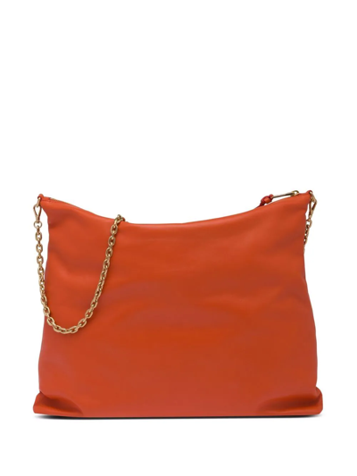 Shop Miu Miu Leather Shoulder Bag In Orange