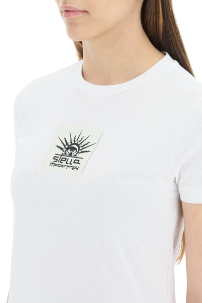 Shop Stella Mccartney Logo Patch T-shirt In White,black