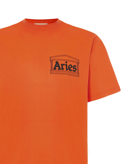 Shop Aries Temple T-shirt In Orange