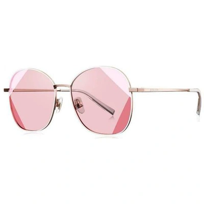 Shop Bolon Light Pink Oval Ladies Sunglasses Bl7056 B91 56 16 148 In Gold / Pink / Rose / Rose Gold