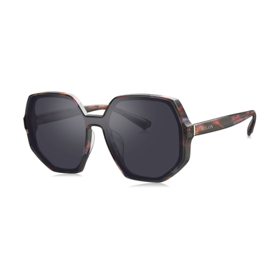 Shop Bolon Jackie Dark Grey Hexagonal Ladies Sunglasses Bl3025 A50 60 In Dark / Grey