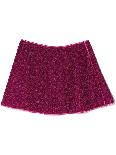 Shop Oseree Lumière Glittered Skirt In Neutrals