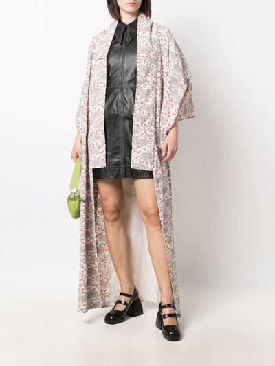 Pre-owned A.n.g.e.l.o. Vintage Cult 1970s Floral Print Kimono In Neutrals