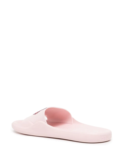 Kenzo Tiger Head-print Slides In Pink