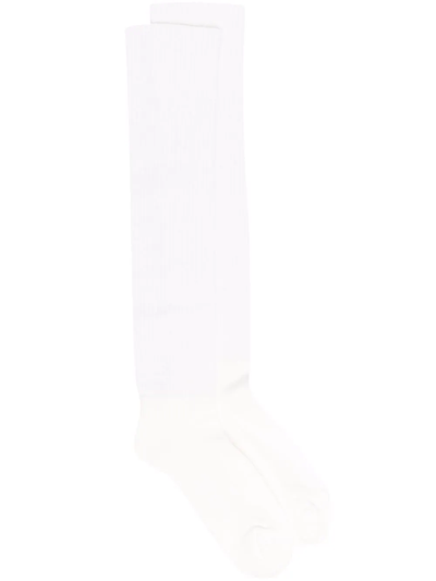 Shop Rick Owens Knee-high Socks In White