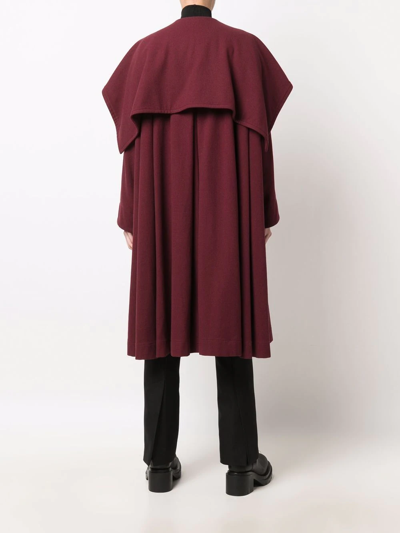 Pre-owned Issey Miyake 1980s Oversized Pleated Coat In Red