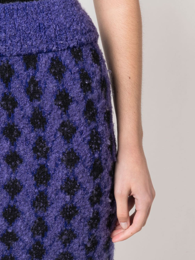 Pre-owned Issey Miyake 1980s High-waisted Knitted Skirt In Purple