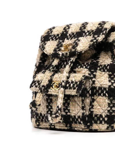 Pre-owned Chanel 1992 Duma Tweed Backpack In Brown