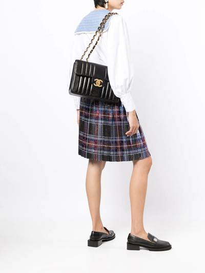 Chanel 1992 Mademoiselle Classic Flap Jumbo Shoulder Bag - Dark