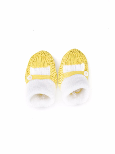 Shop Little Bear Chunky Knitted Slippers In Yellow