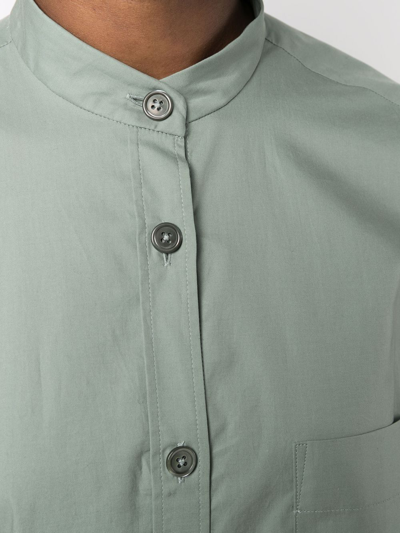 Shop Odeeh Tied-waist Cotton Shirt Dress In Green