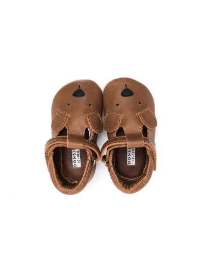 Donsje Pop Up-ears Leather Sandals In Brown