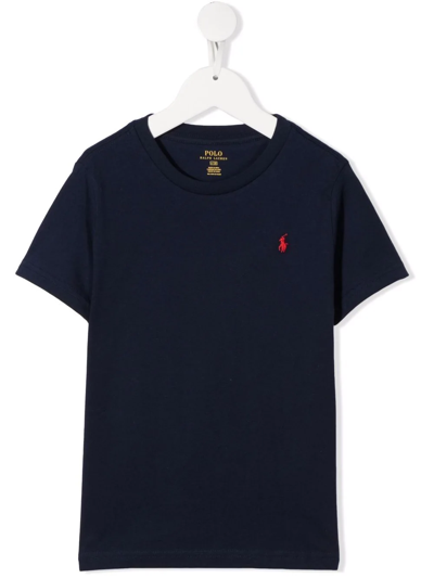 Polo Ralph Lauren Teen Embroidered Logo T-shirt In Blue