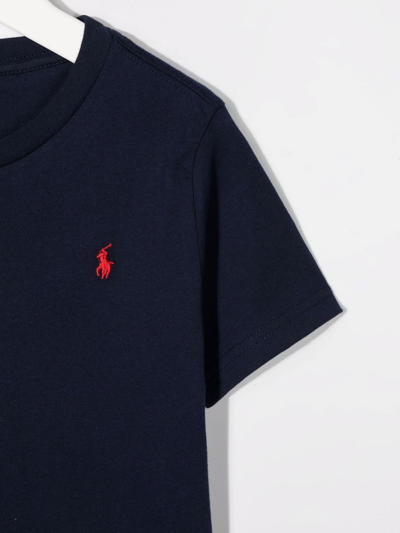 Polo Ralph Lauren Teen Embroidered Logo T-shirt In Blue