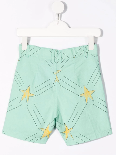 Shop The Animals Observatory Star-print Cotton Shorts In Green
