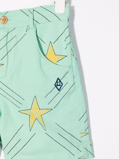 Shop The Animals Observatory Star-print Cotton Shorts In Green