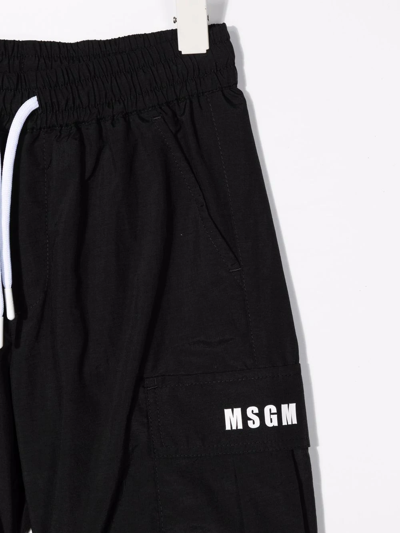Msgm Teen Drawstring Tracksuit Bottoms In Black