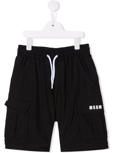 Msgm Teen Drawstring Tracksuit Bottoms In Black