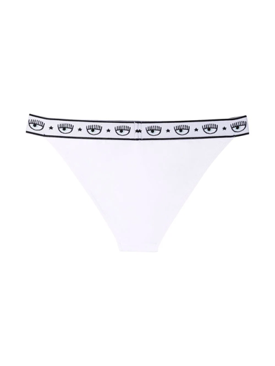 Shop Chiara Ferragni Logo-waistband Bikini Bottom In White