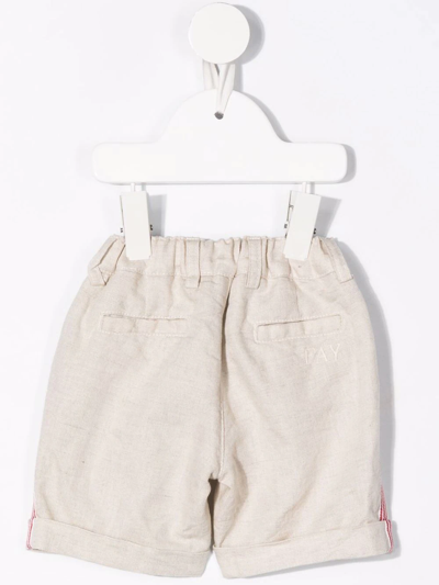 Shop Fay Side Stripe Shorts In Neutrals