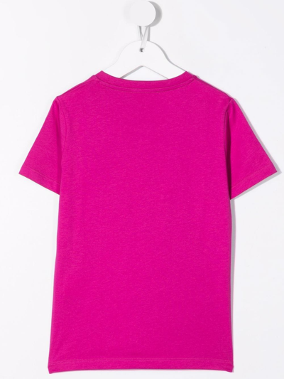 Shop Versace Logo Print T-shirt In Pink