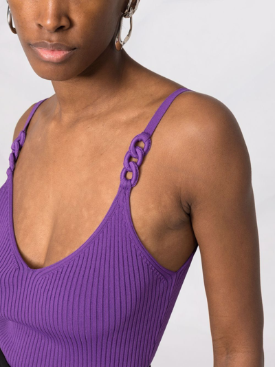 V领罗纹针织上衣