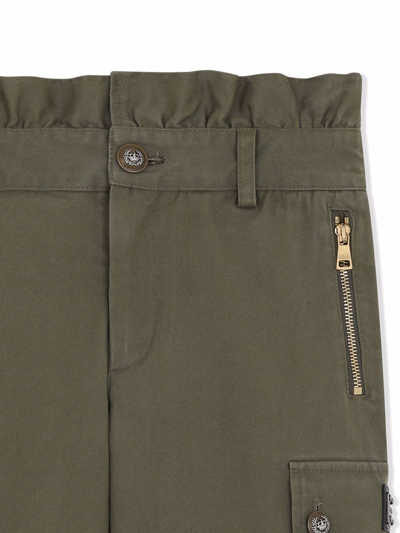 Shop Dolce & Gabbana Paperbag Waist Trousers In Green