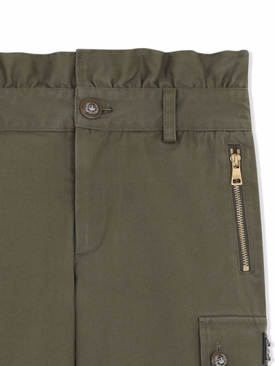 Dolce & Gabbana Paperbag-waist Cargo Trousers In Green