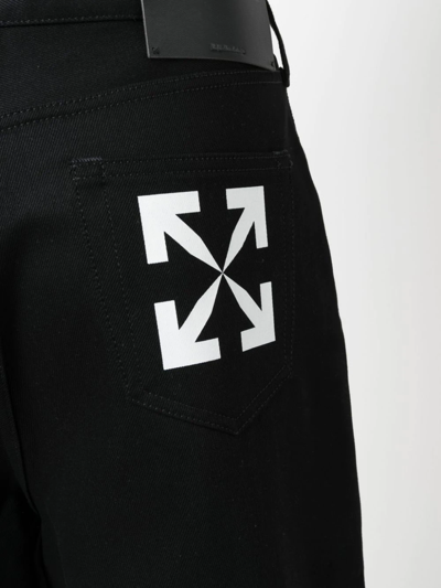 Shop Off-white Single Arrow Denim Shorts In Black