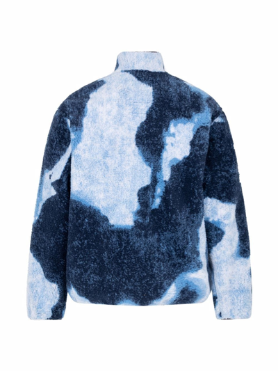Supreme X The North Face Bleached Denim Fleece Jacket In Blue