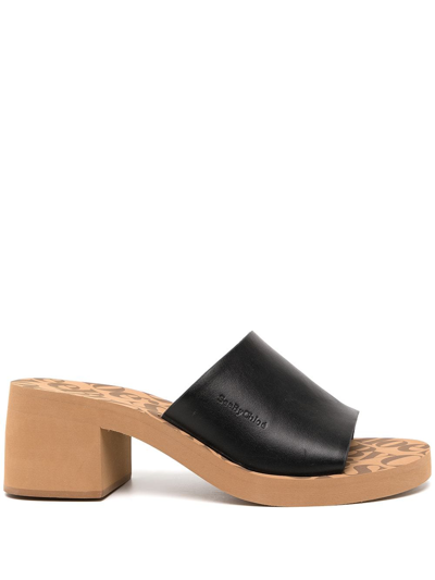 Shop See By Chloé Leather Block-heel Mules In Braun