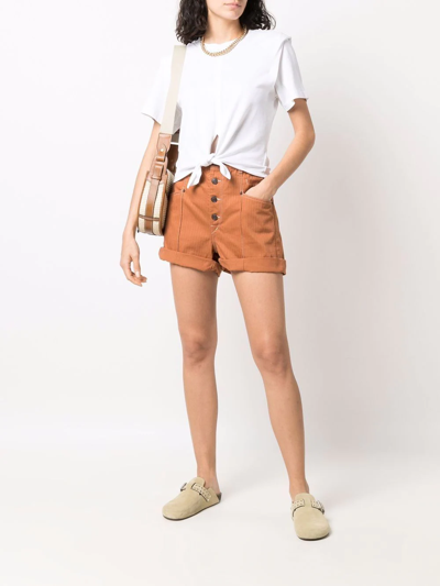 Shop Isabel Marant Button-fastening Cotton Shorts In Orange