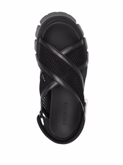 Shop Premiata Perforated Slingback Sandals In Schwarz